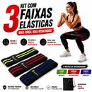 Kit 3 Faixas Elásticas de Resistência – Leve, Média e Forte