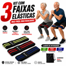 Kit 3 Faixas Elásticas de Resistência – Leve, Média e Forte