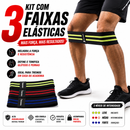 Kit 3 Faixas Elásticas de Resistência – Leve, Média e Forte