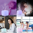 Umidificador Portátil 500ML Aromatizador Luz LED De 7 Cores Com Controle Remoto / Ambiente mais Agradável para Dormir