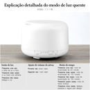 Umidificador Portátil 500ML Aromatizador Luz LED De 7 Cores Com Controle Remoto / Ambiente mais Agradável para Dormir