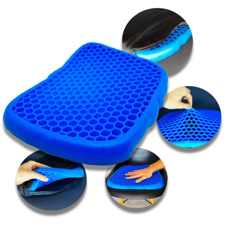 Almofada Ortopédica de Gel com Capa de Silicone | Conforto para Carro e Escritório | Alívio de Pressão para o Assento