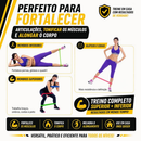 Itens Treino Em Casa Completo Elásticos Extensores + 5 Mini Bands Fitness Musculação Exercícios Yoga Fisioterapia