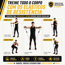 Itens Treino Em Casa Completo Elásticos Extensores + 5 Mini Bands Fitness Musculação Exercícios Yoga Fisioterapia