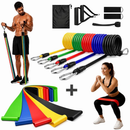 Kit Fitness 16 Peças com Extensores e Mini Bands